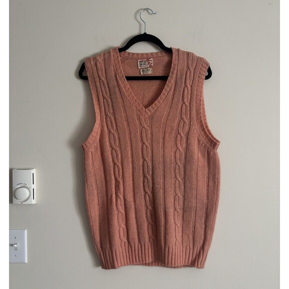 Vintage Alan Paine Mens 42 V Neck Shetland Wool Made In England Sweater Vest - Picture 1 of 5